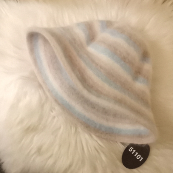 Pastel Striped Angora Bucket Hat - Picture 7 of 13